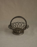 Silver plated basket with rope design handles