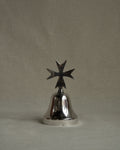 Silver plated bell with cross