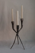 Brutalist metal candelabra