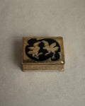 Brass trinket box with pair of roosters, Made in Japan