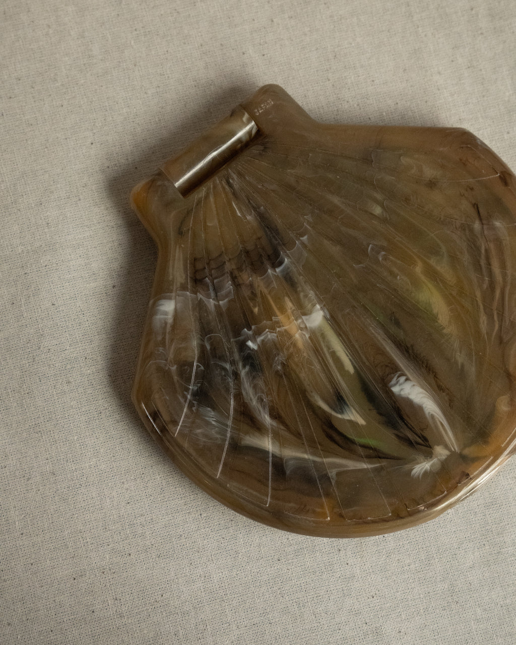 Foldable dual-sided celluloid shell mirror, Made in Japan