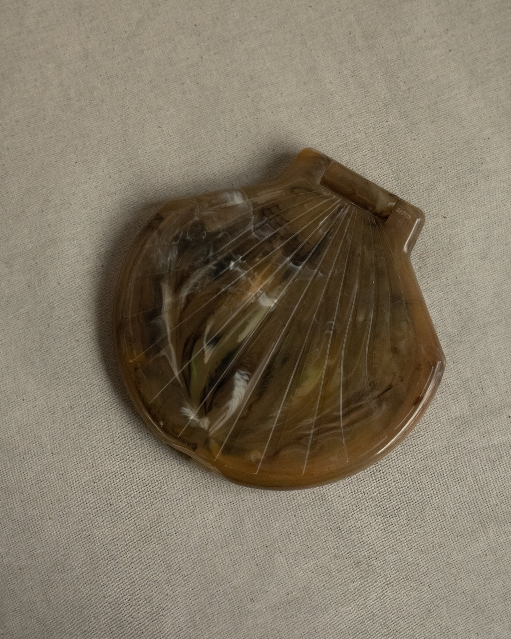 Foldable dual-sided celluloid shell mirror, Made in Japan