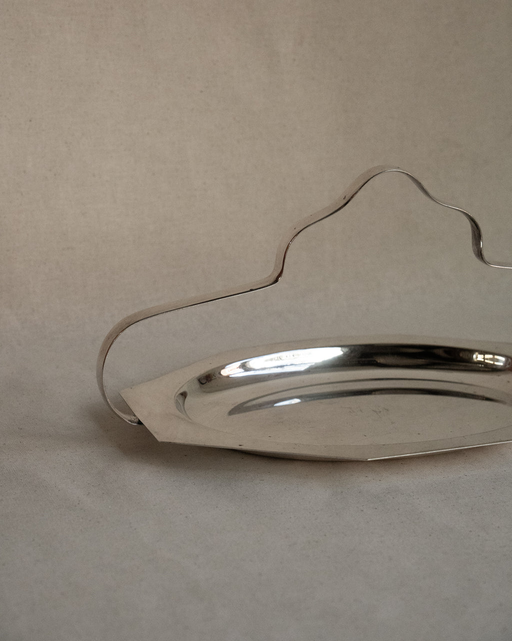Art deco silver plated tray with handle