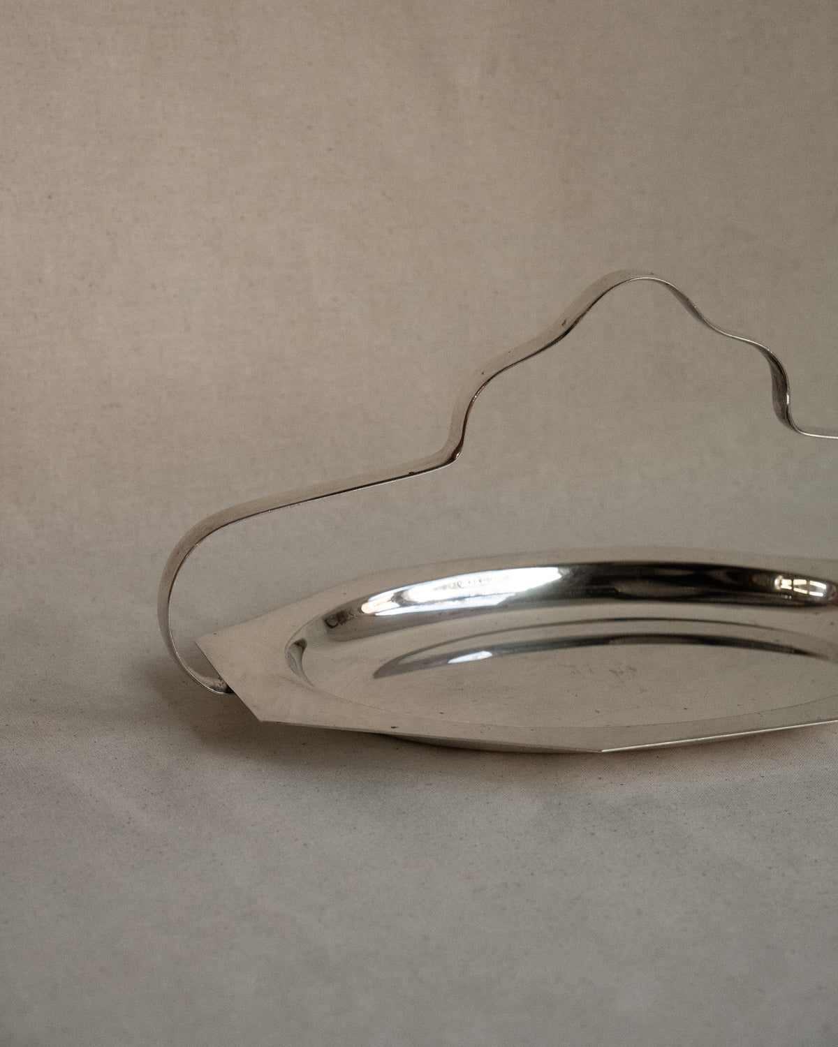 Art deco silver plated tray with handle