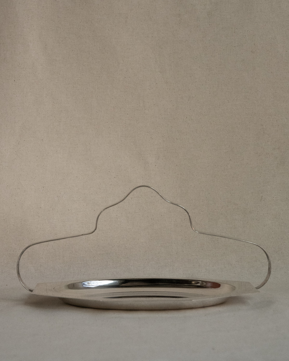 Art deco silver plated tray with handle