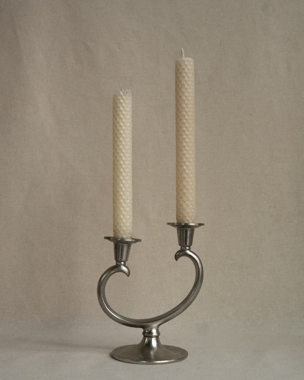 Pewter candelabra, Made in Holland