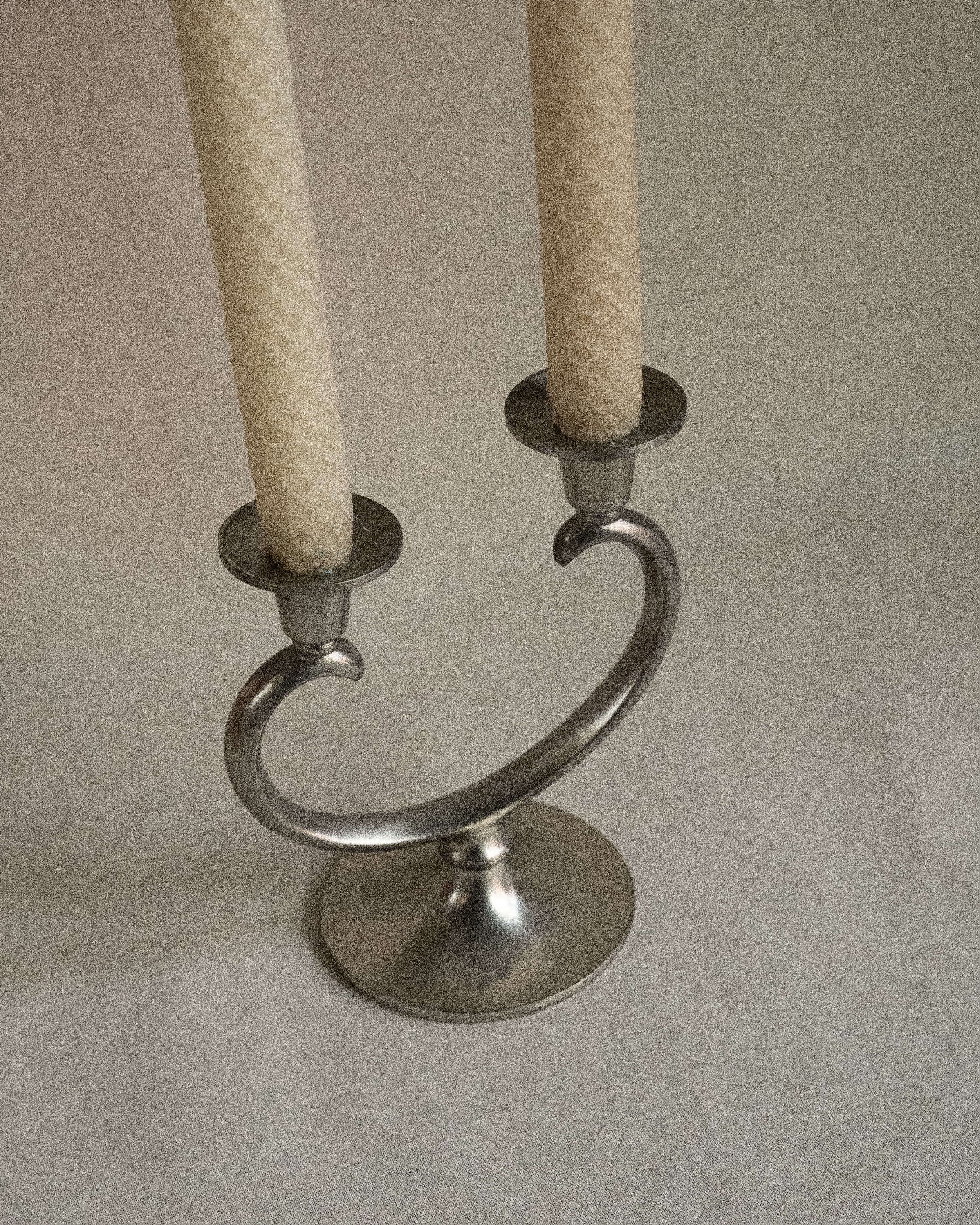 Pewter candelabra, Made in Holland