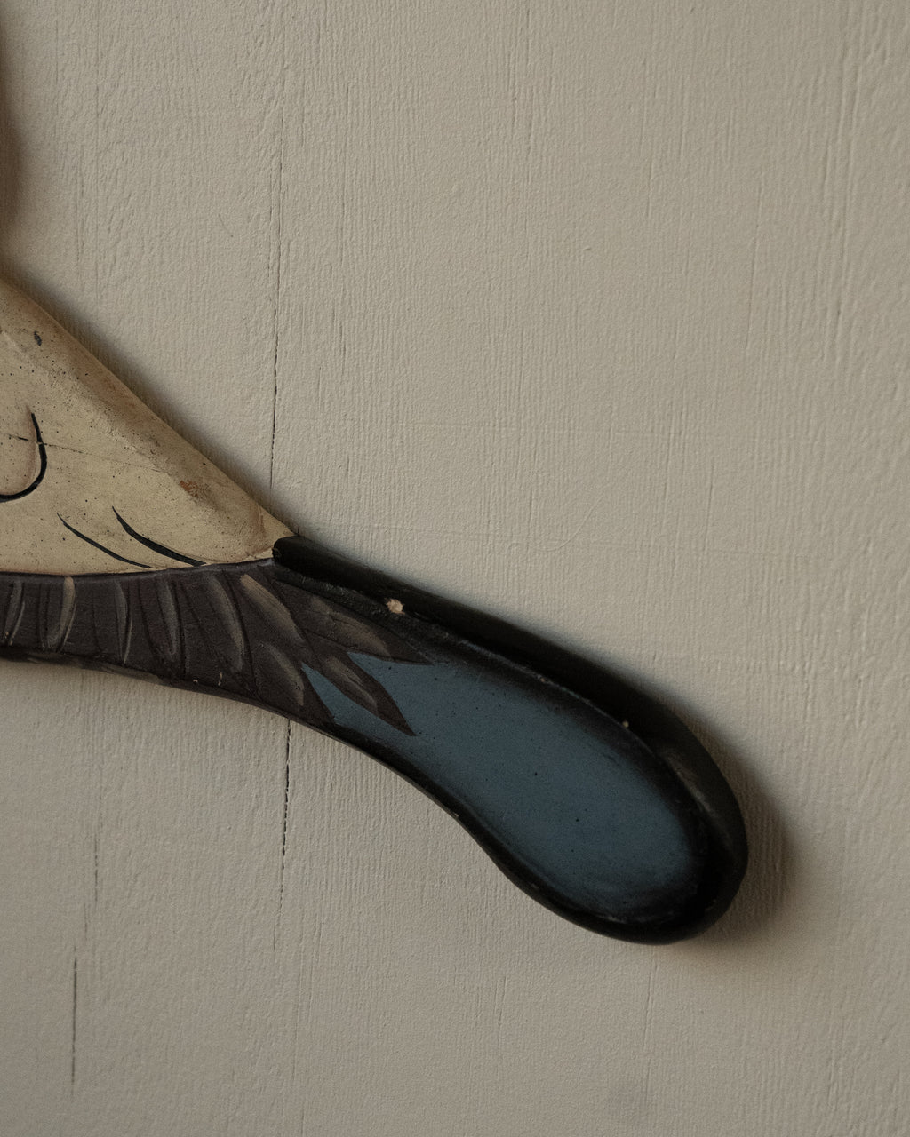 Folk art painted wooden duck hanger