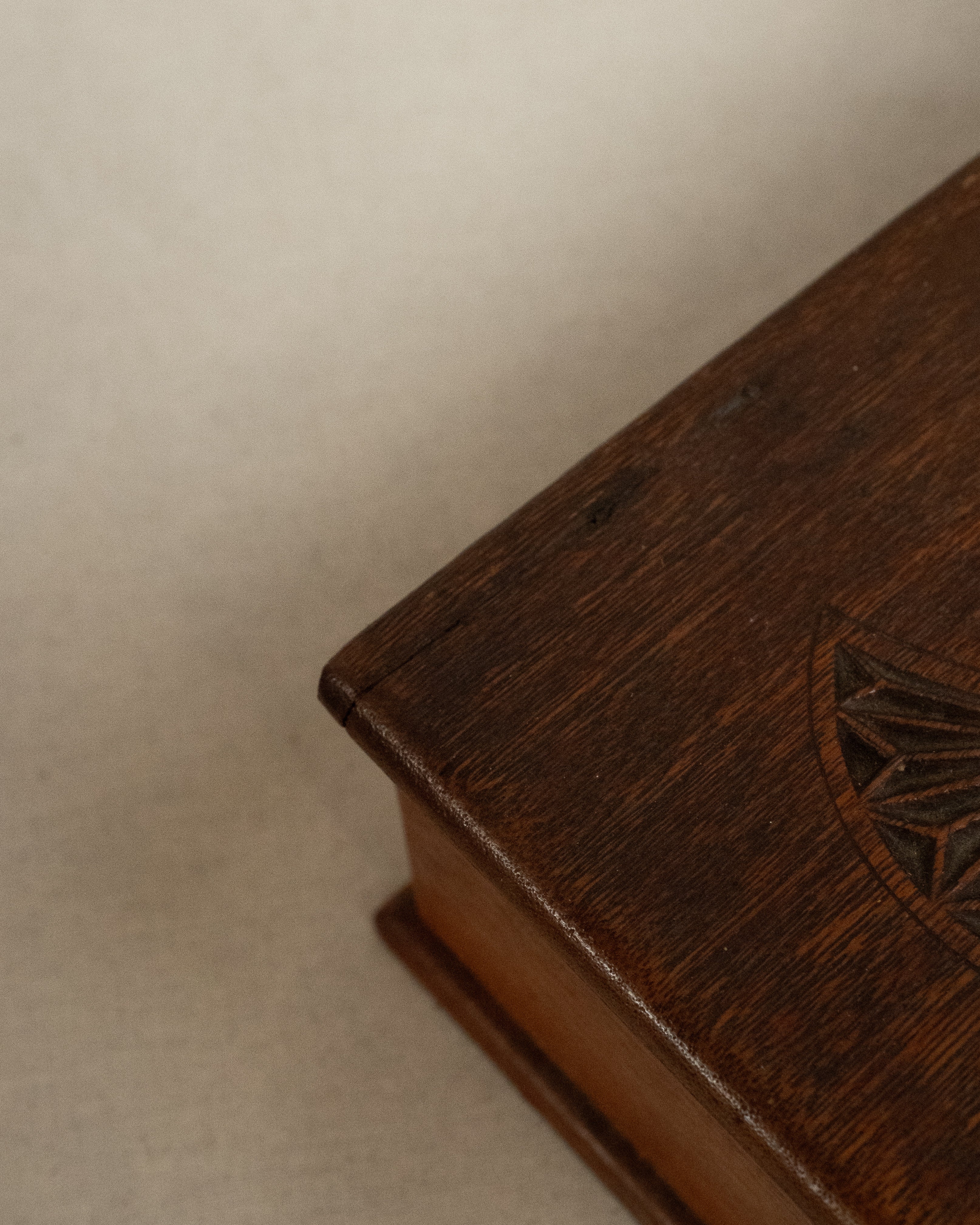 Chip carved wooden box