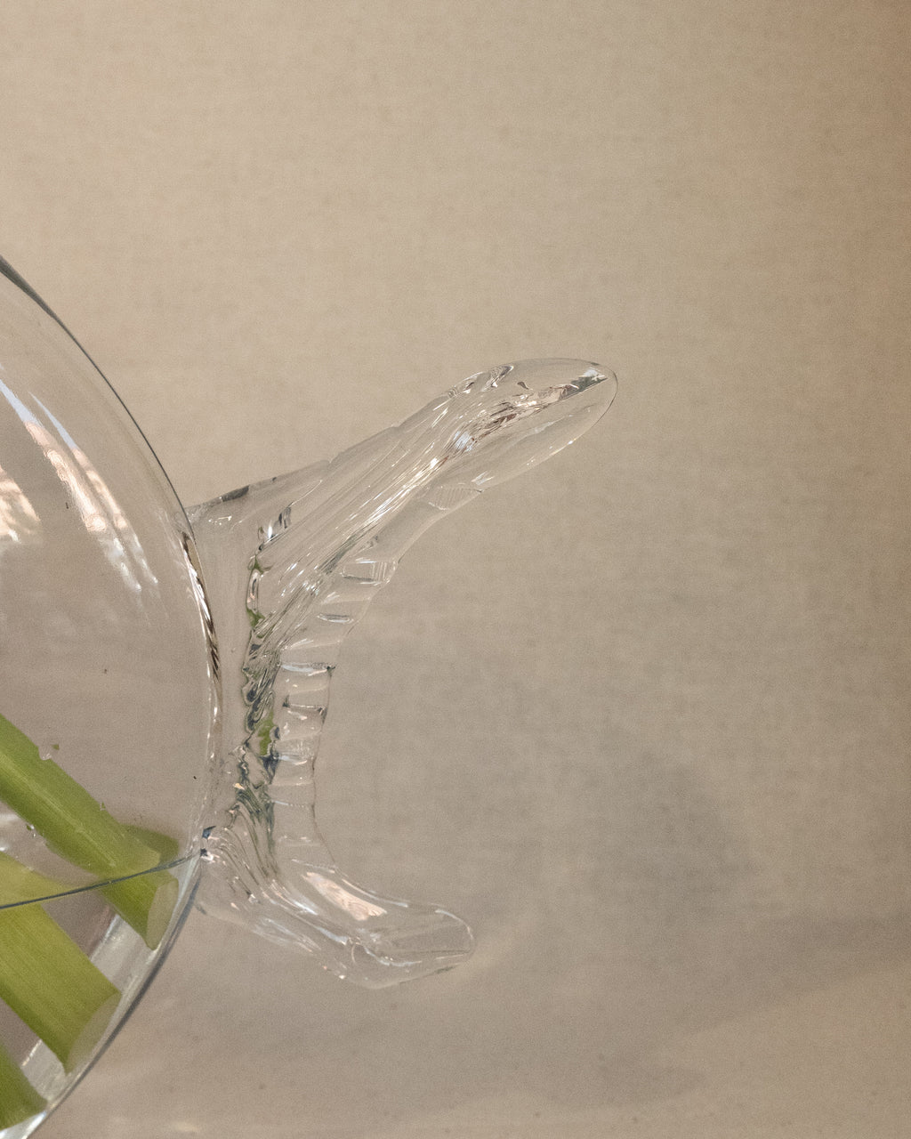 Clear fish art glass vase
