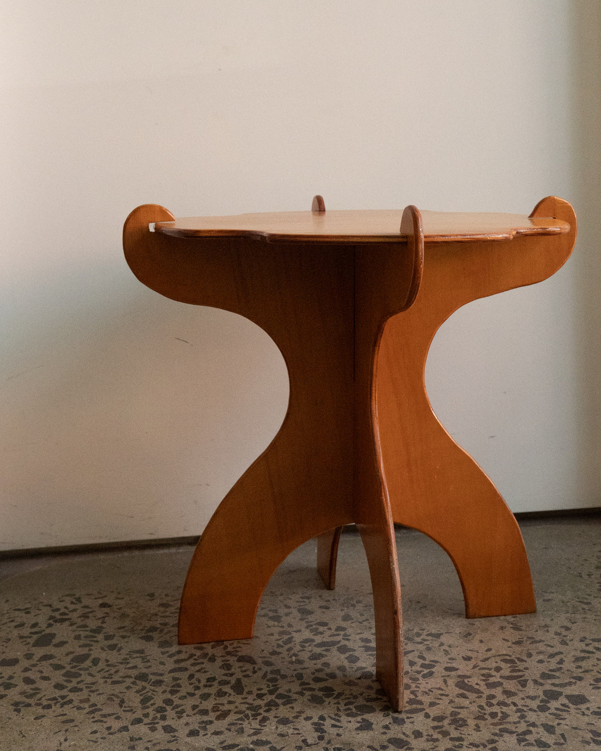 Slot plywood side table
