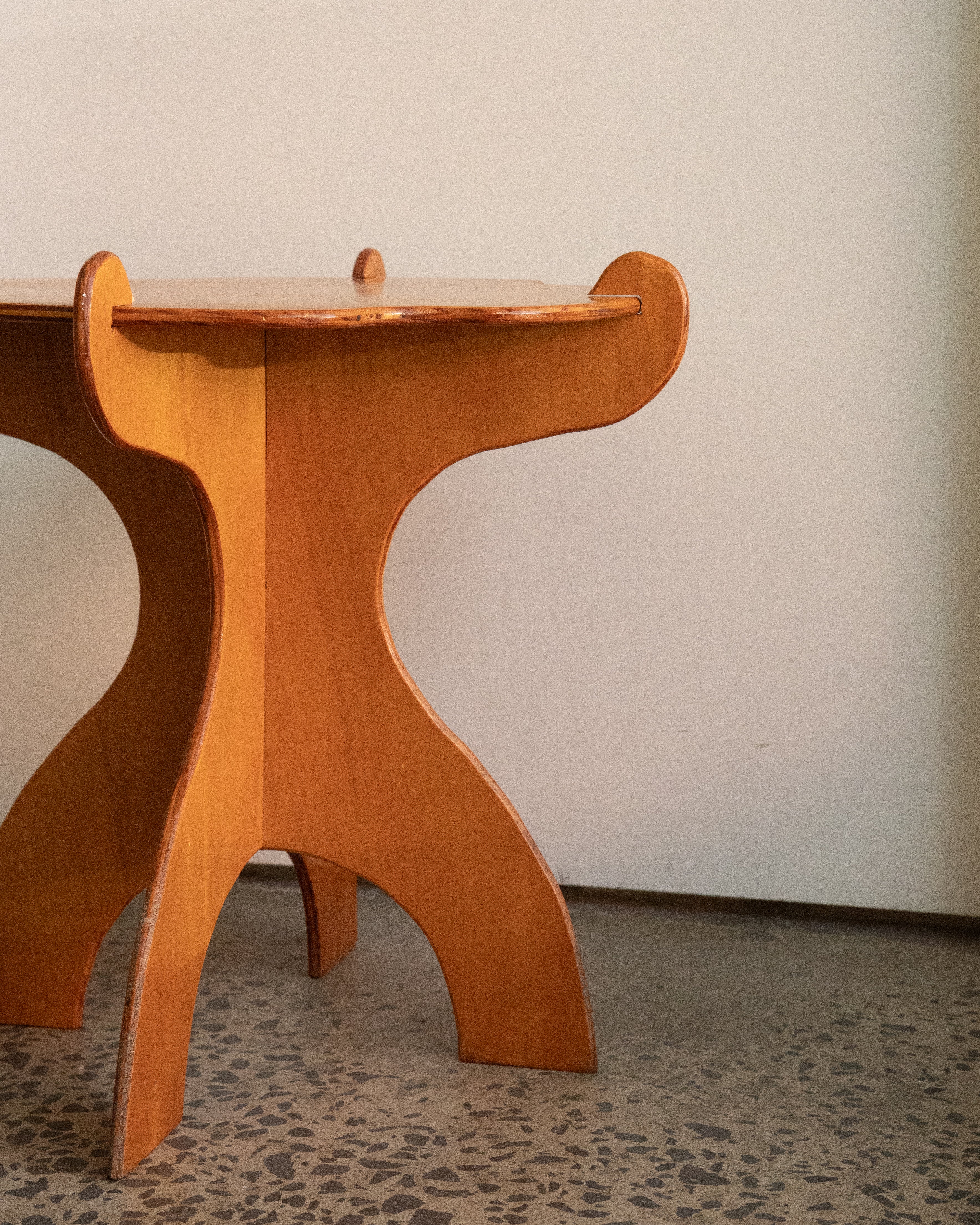 Slot plywood side table
