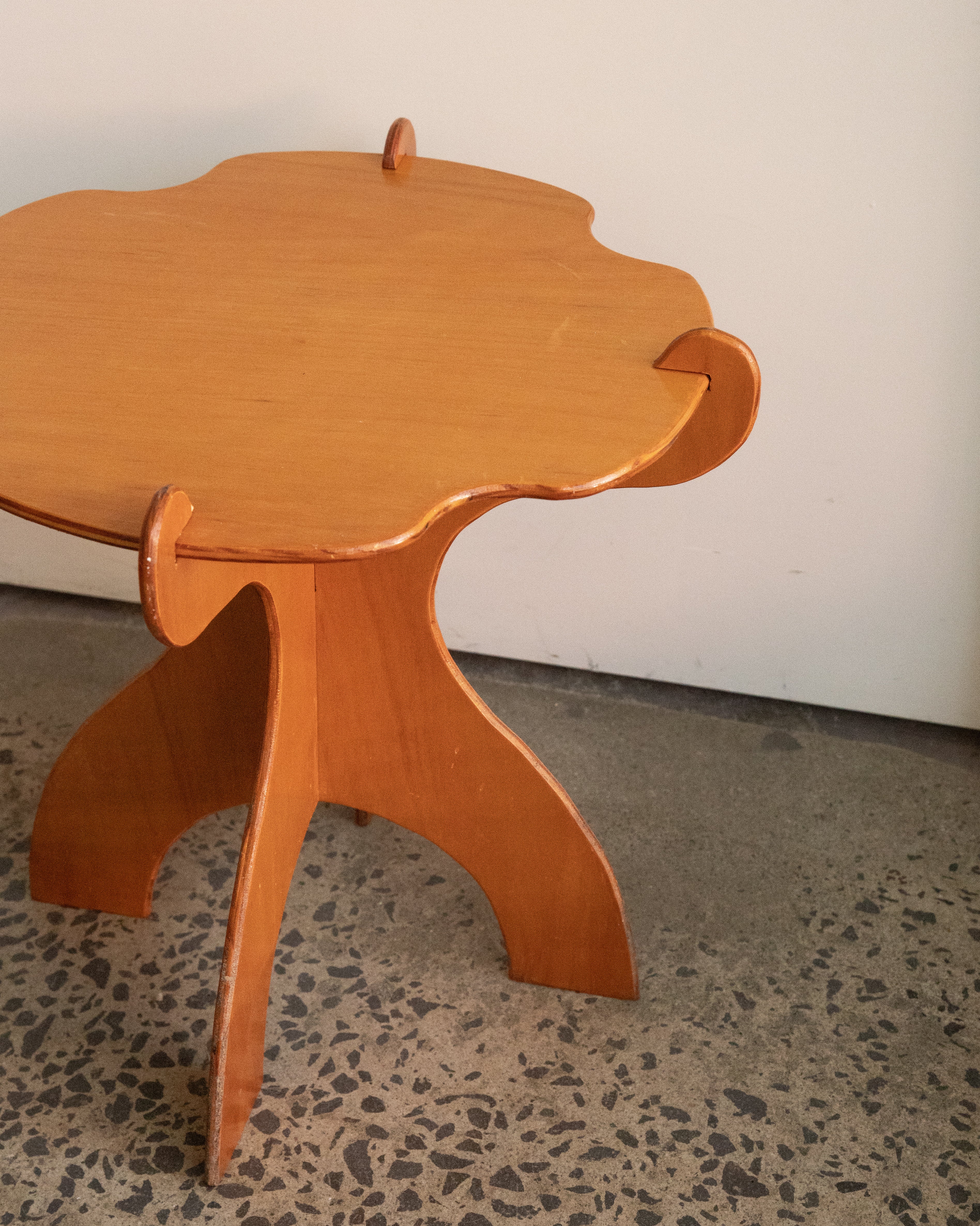 Slot plywood side table