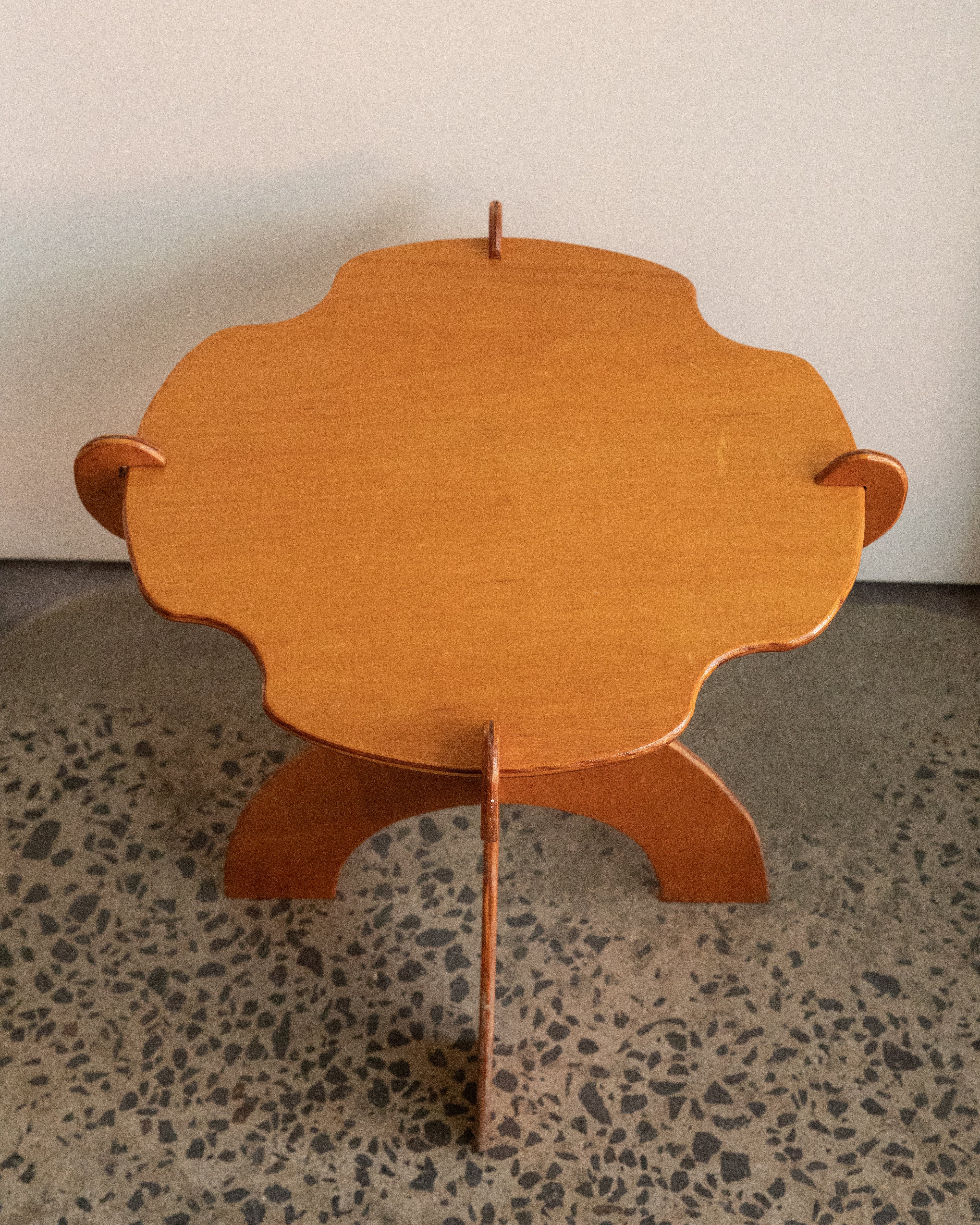 Slot plywood side table