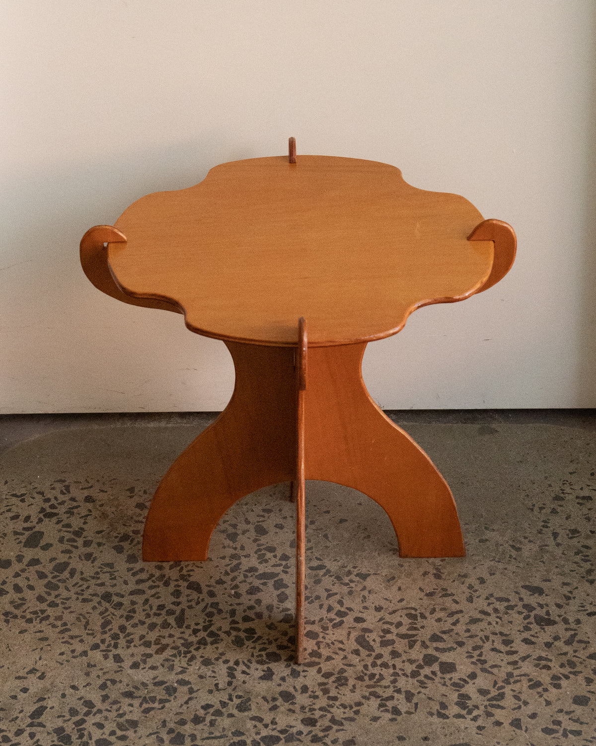 Slot plywood side table