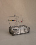 Beaded dragonfly wire art spirals box