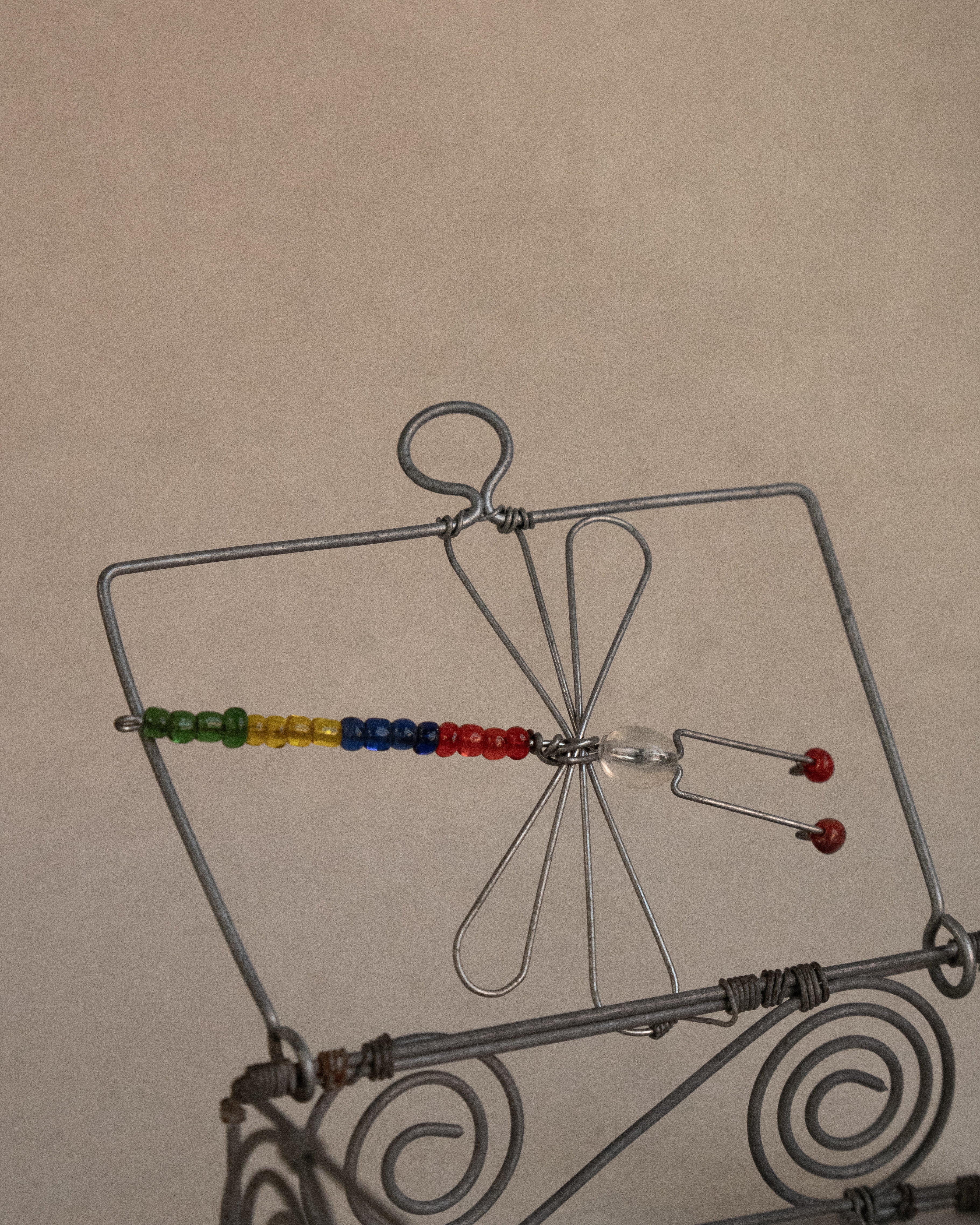 Beaded dragonfly wire art spirals box