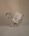 Clear squirrel art glass dish