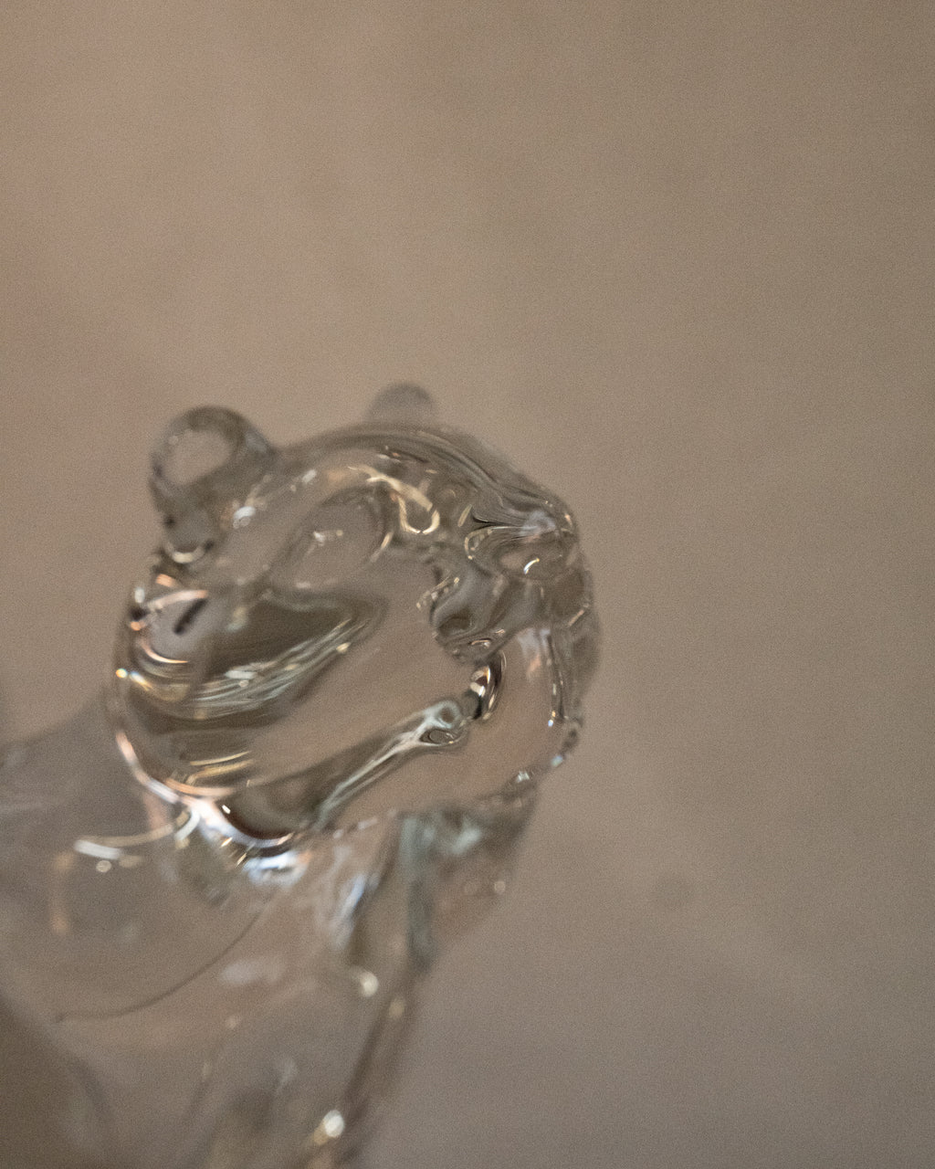 Clear squirrel art glass dish