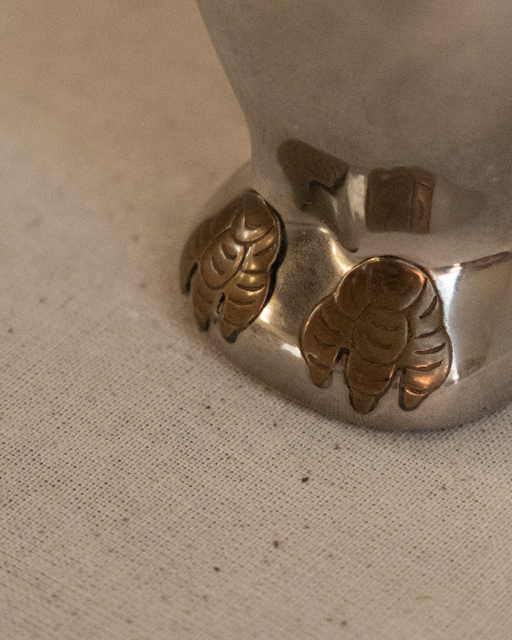 Pewter owl with brass details