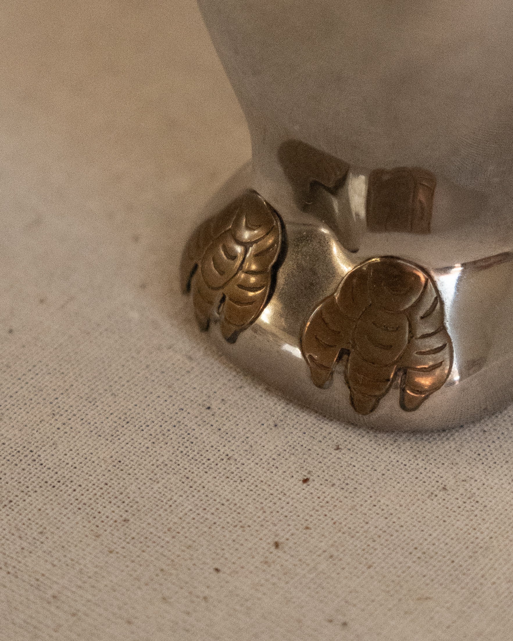Pewter owl with brass details