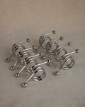 Set of 8 chrome spiral napkin rings