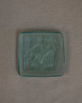 Ibis tinted green embossed glass dish