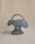 Beaded basket assembled using safety pins