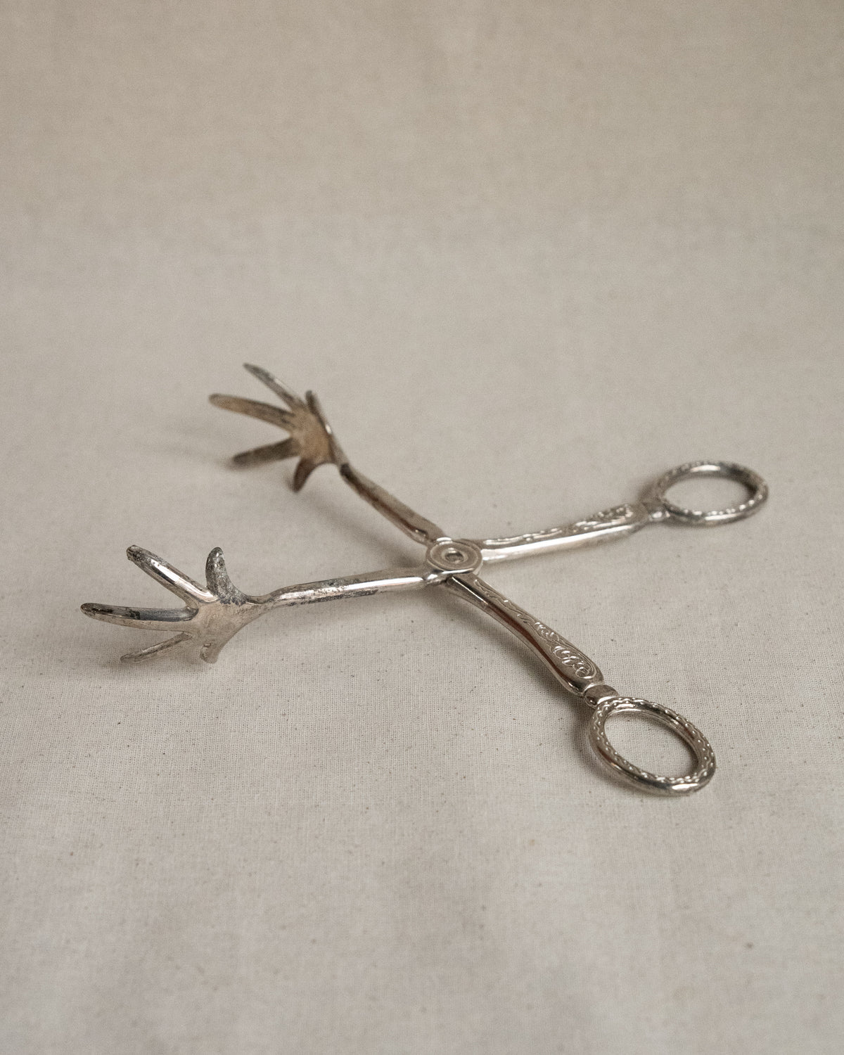 Silver plated chicken feet tongs