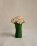 Bouquet of white and pink peonies candle
