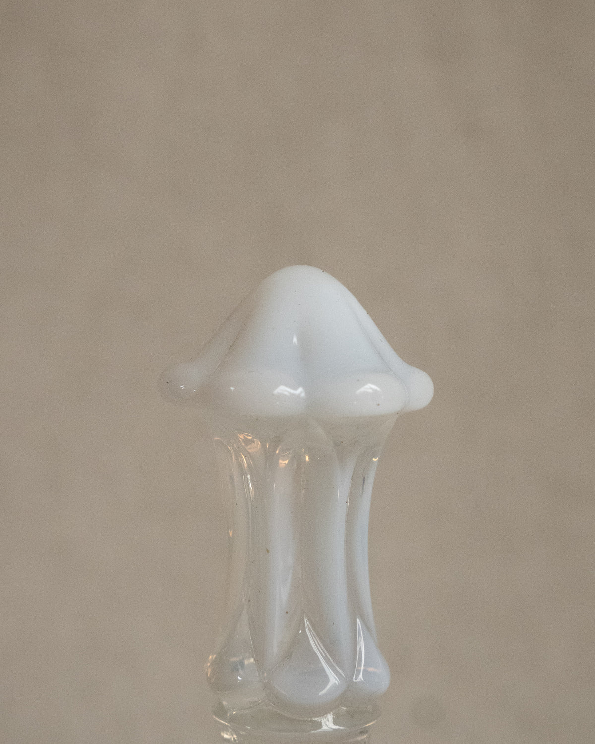 Opaline and clear glass bell