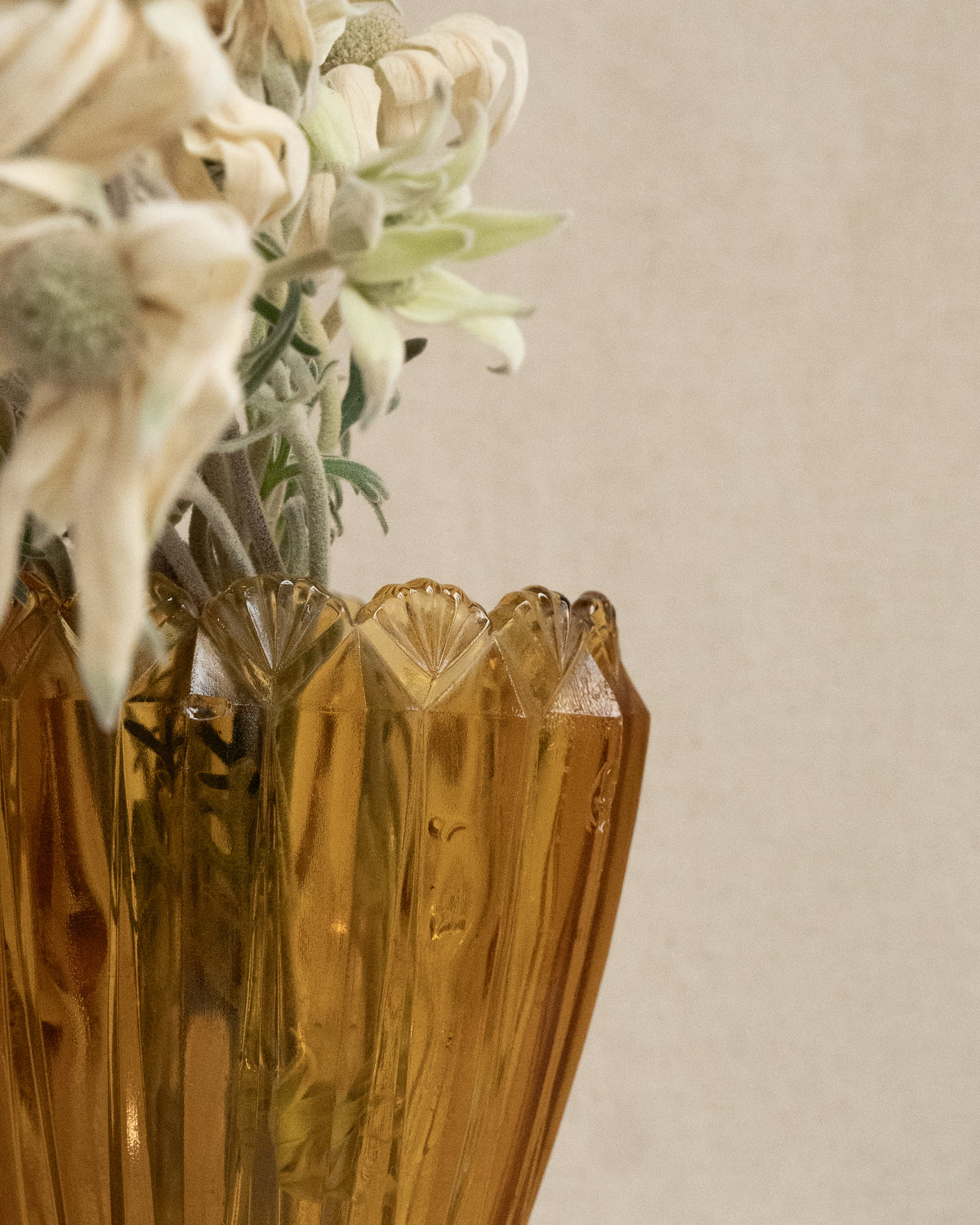 c1930 - 1960s Australian shell vase in amber