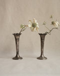 Pair of small silver plated tapered vases
