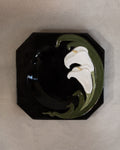 Calla Lily ceramic plate, engraved "Lee-Anne 91"