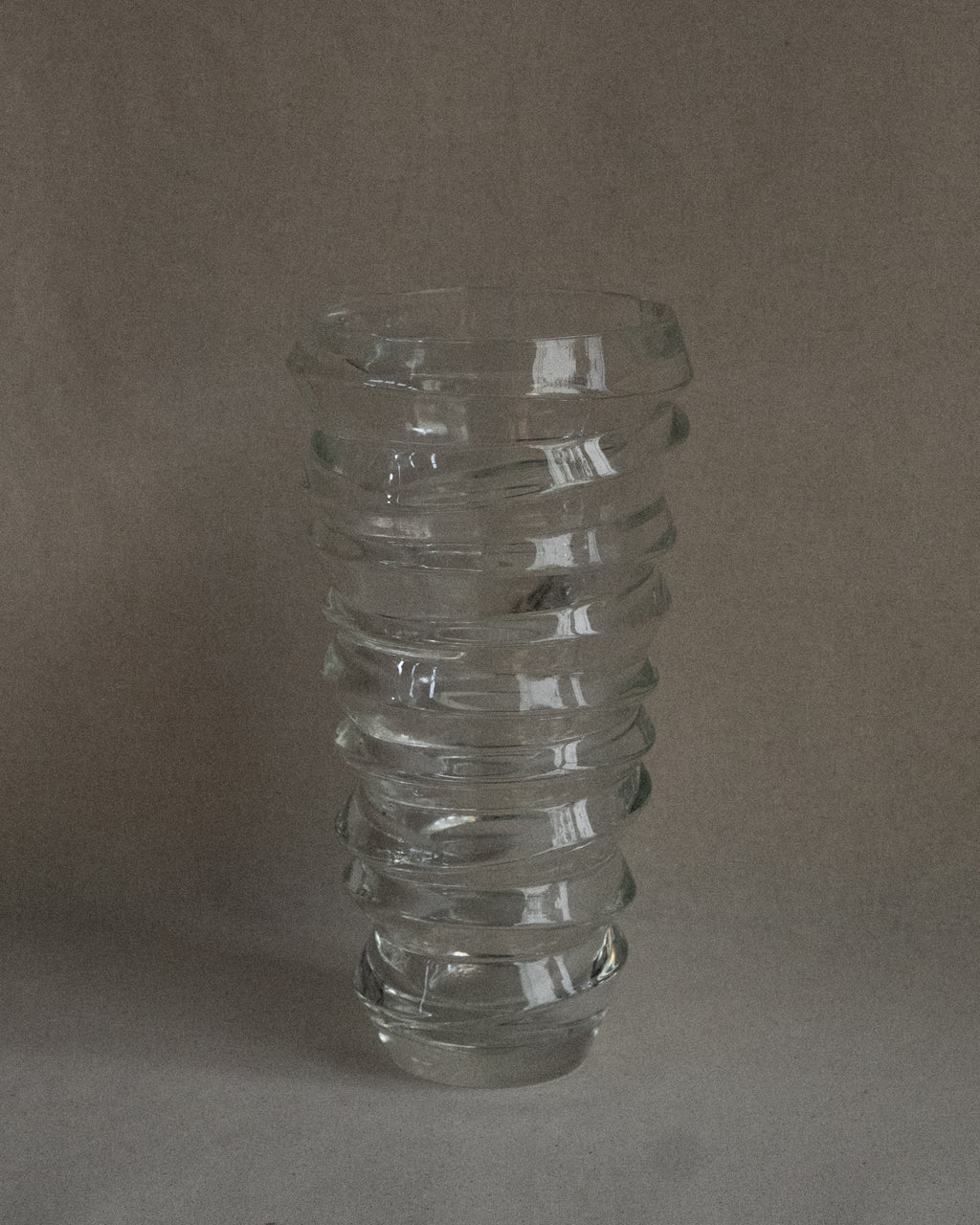 German twist clear crystal vase
