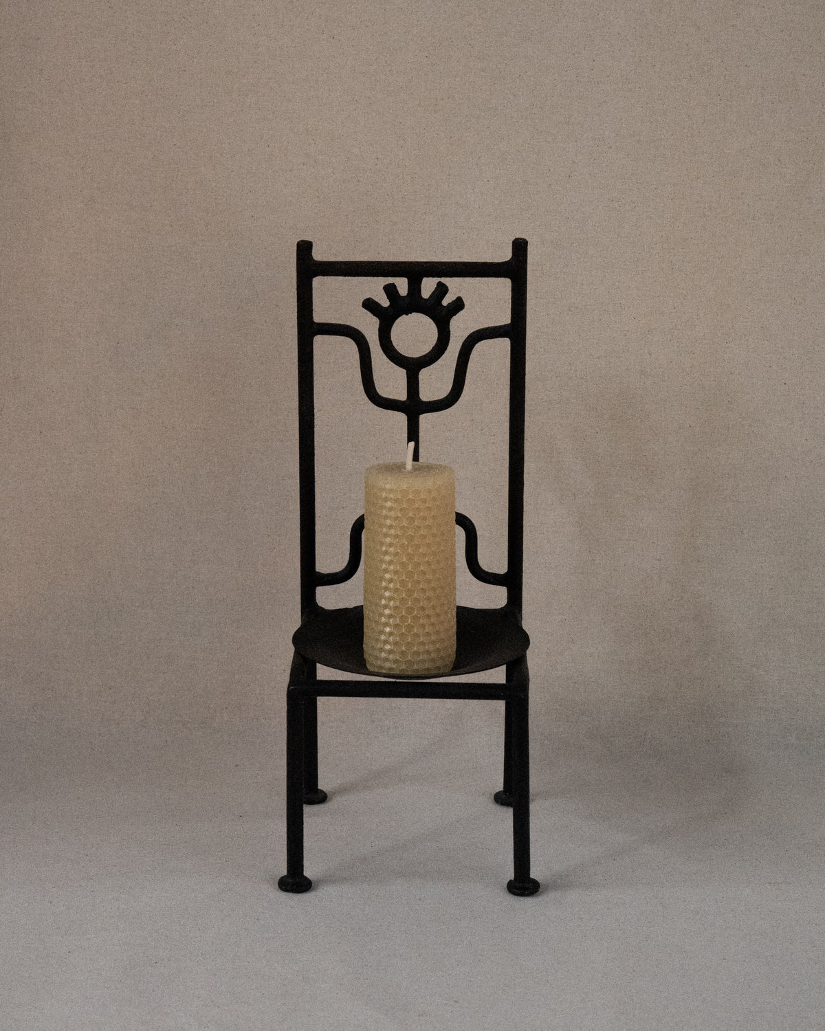 Chair metal candle holder