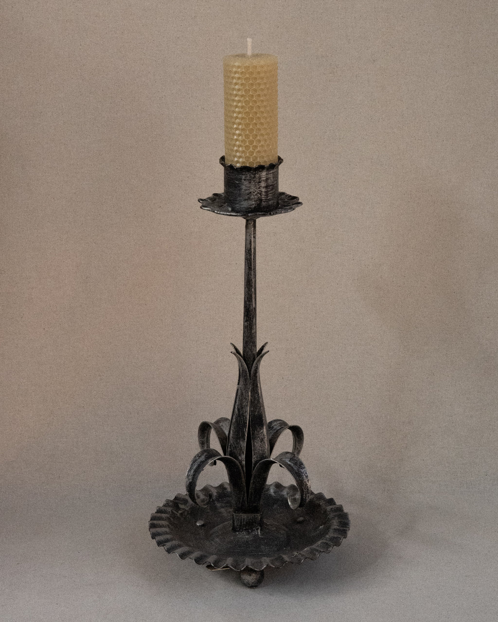 Brutalist pillar candle holder, Made in Spain