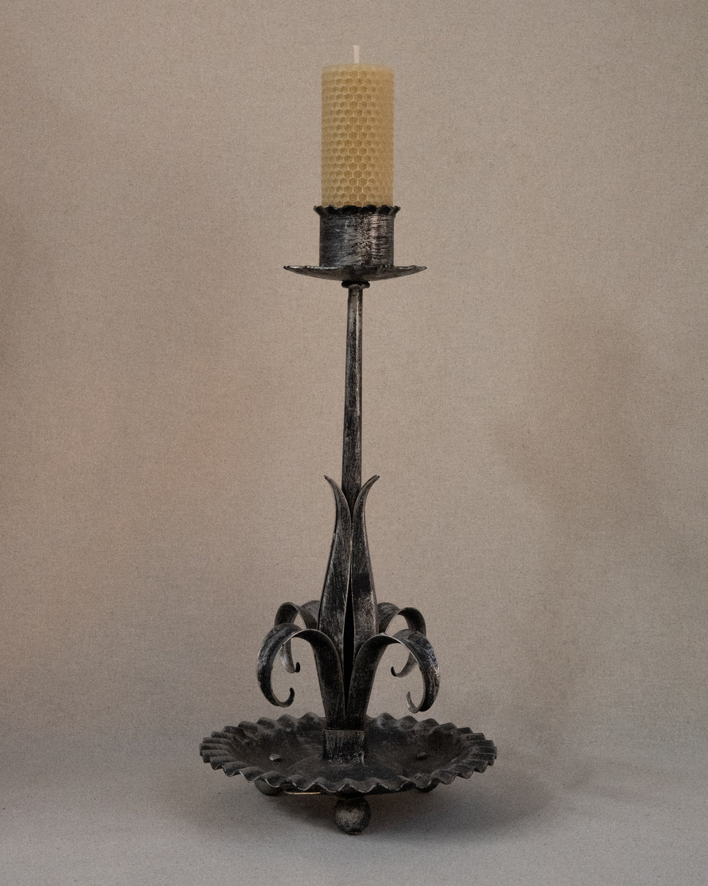 Brutalist pillar candle holder, Made in Spain