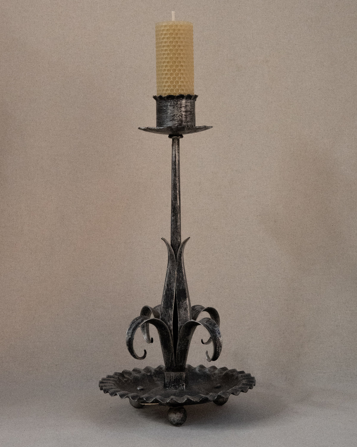 Brutalist pillar candle holder, Made in Spain