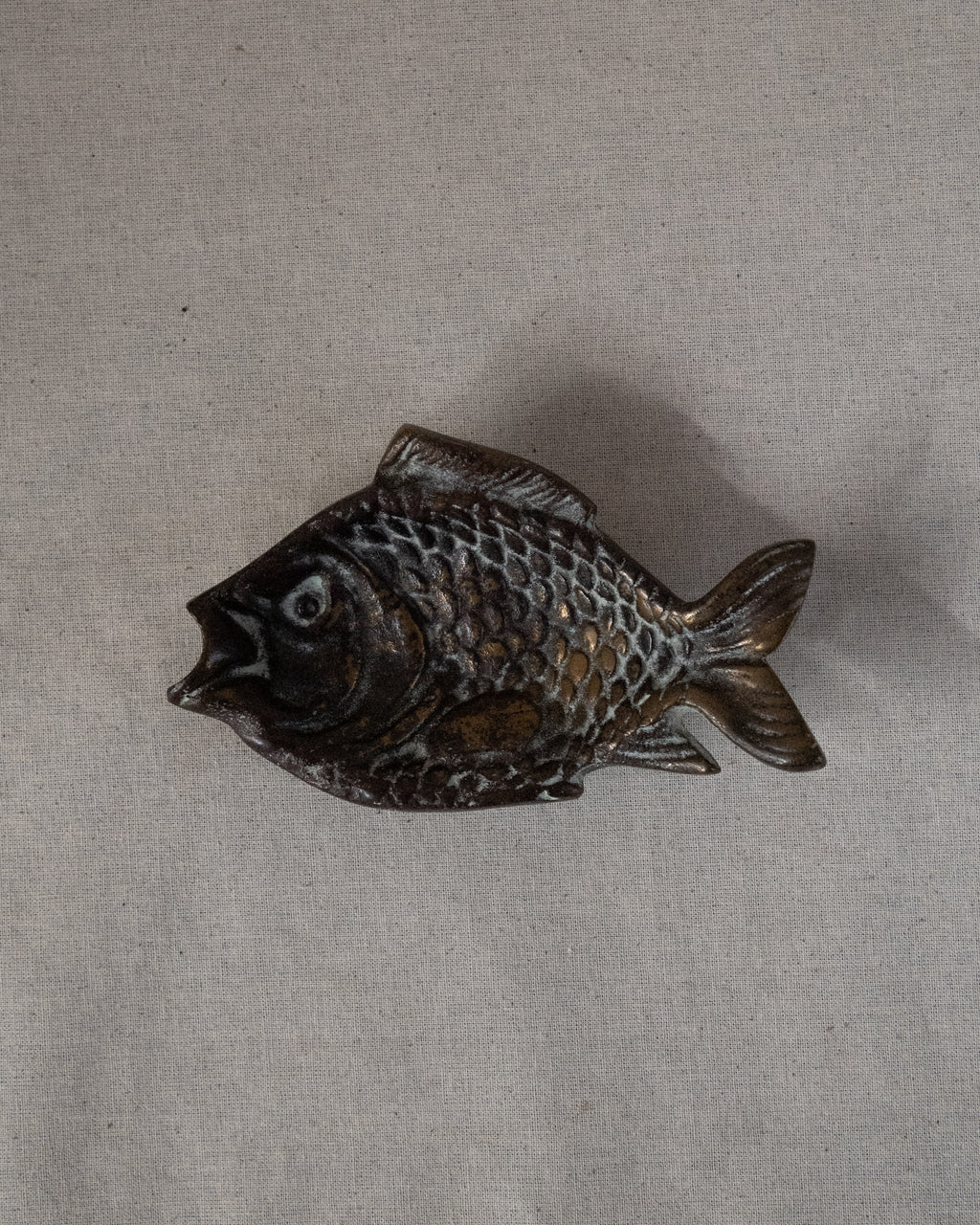 Solid brass fish dish