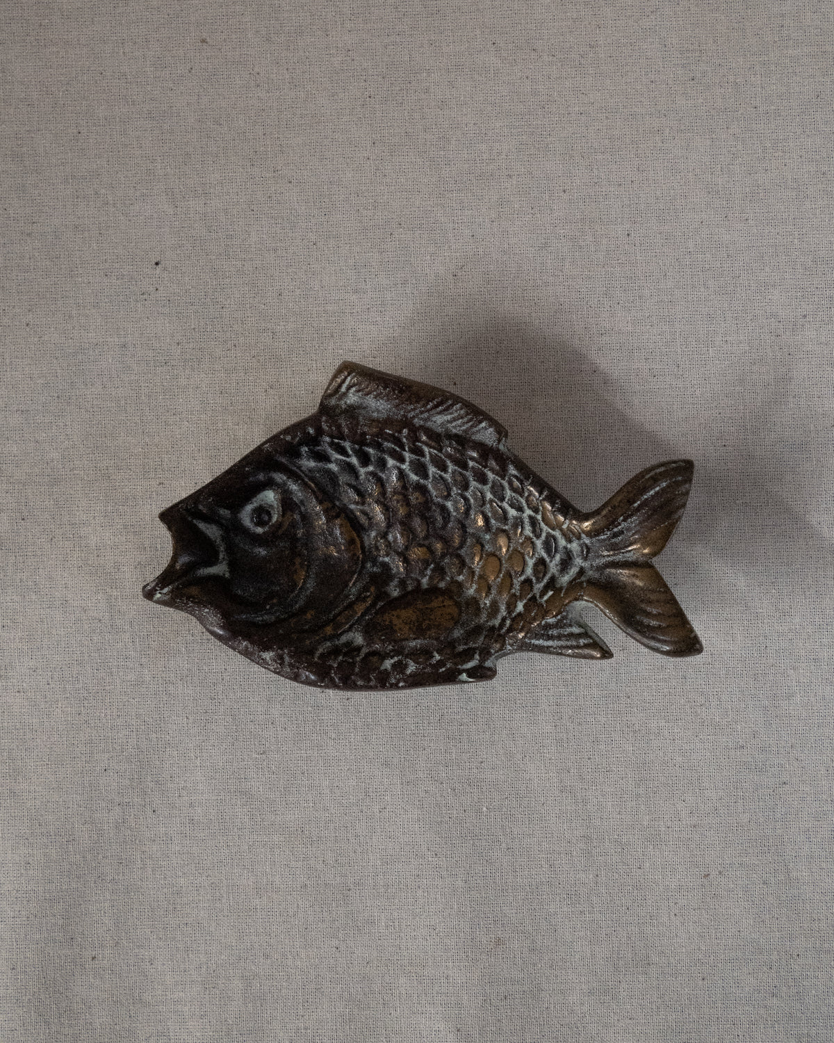 Solid brass fish dish