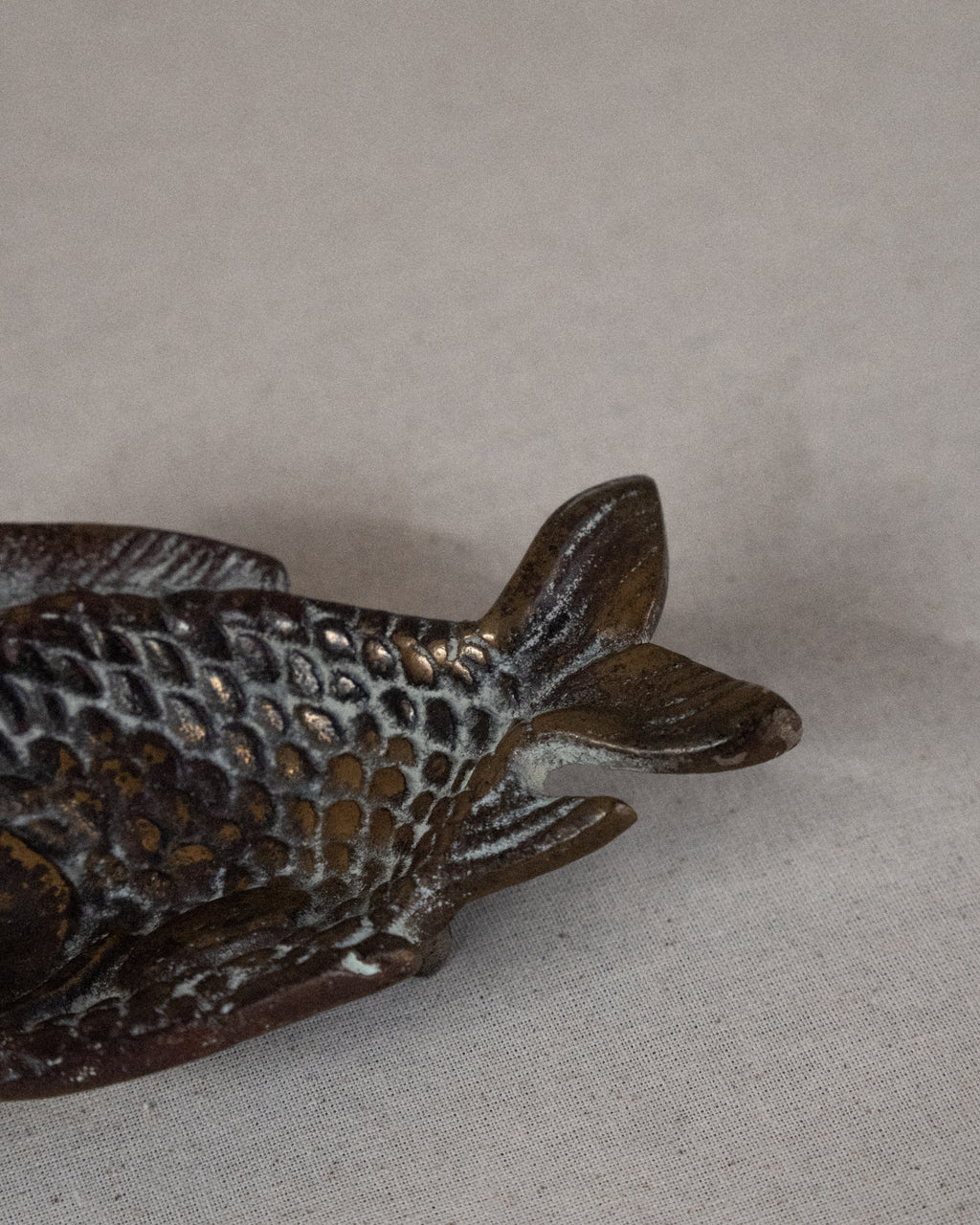 Solid brass fish dish