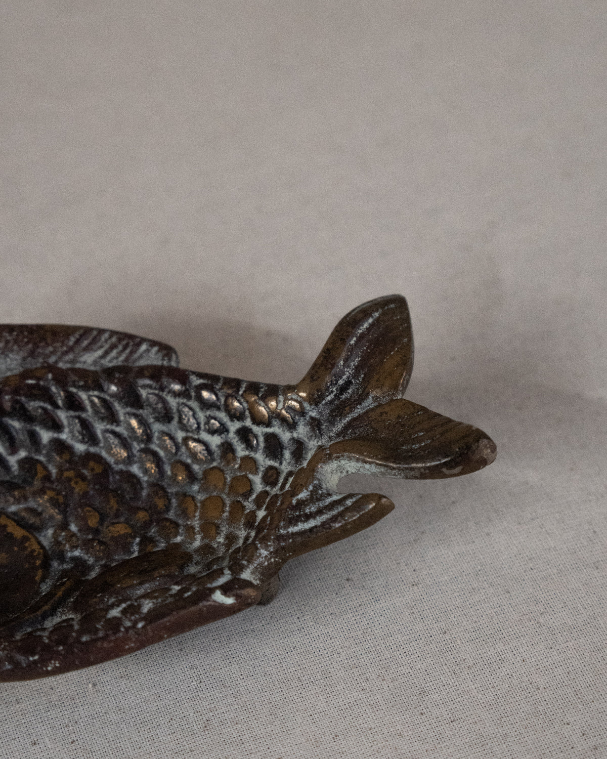 Solid brass fish dish