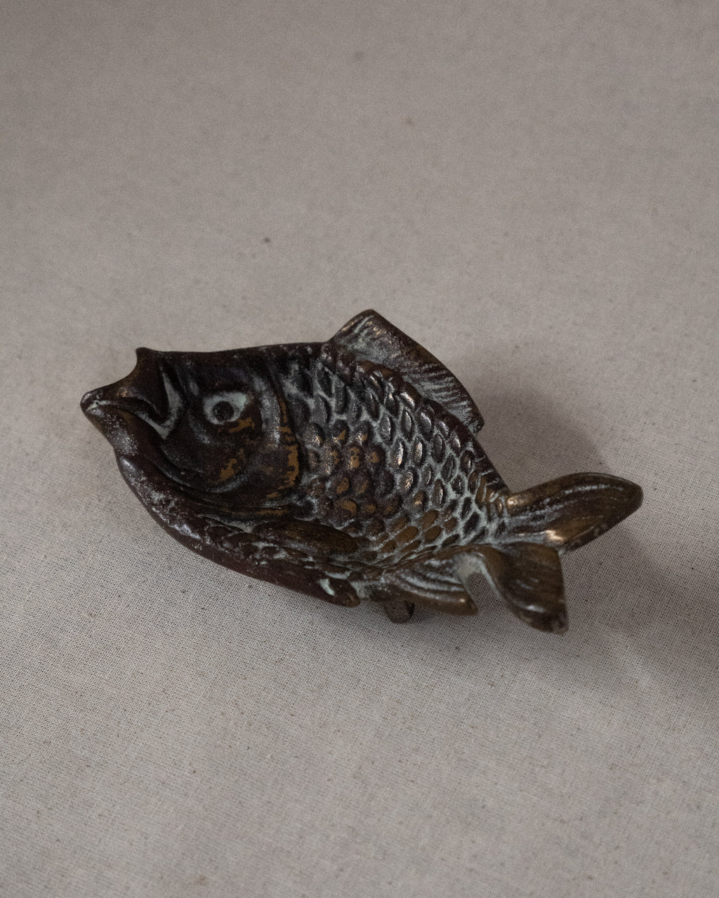 Solid brass fish dish