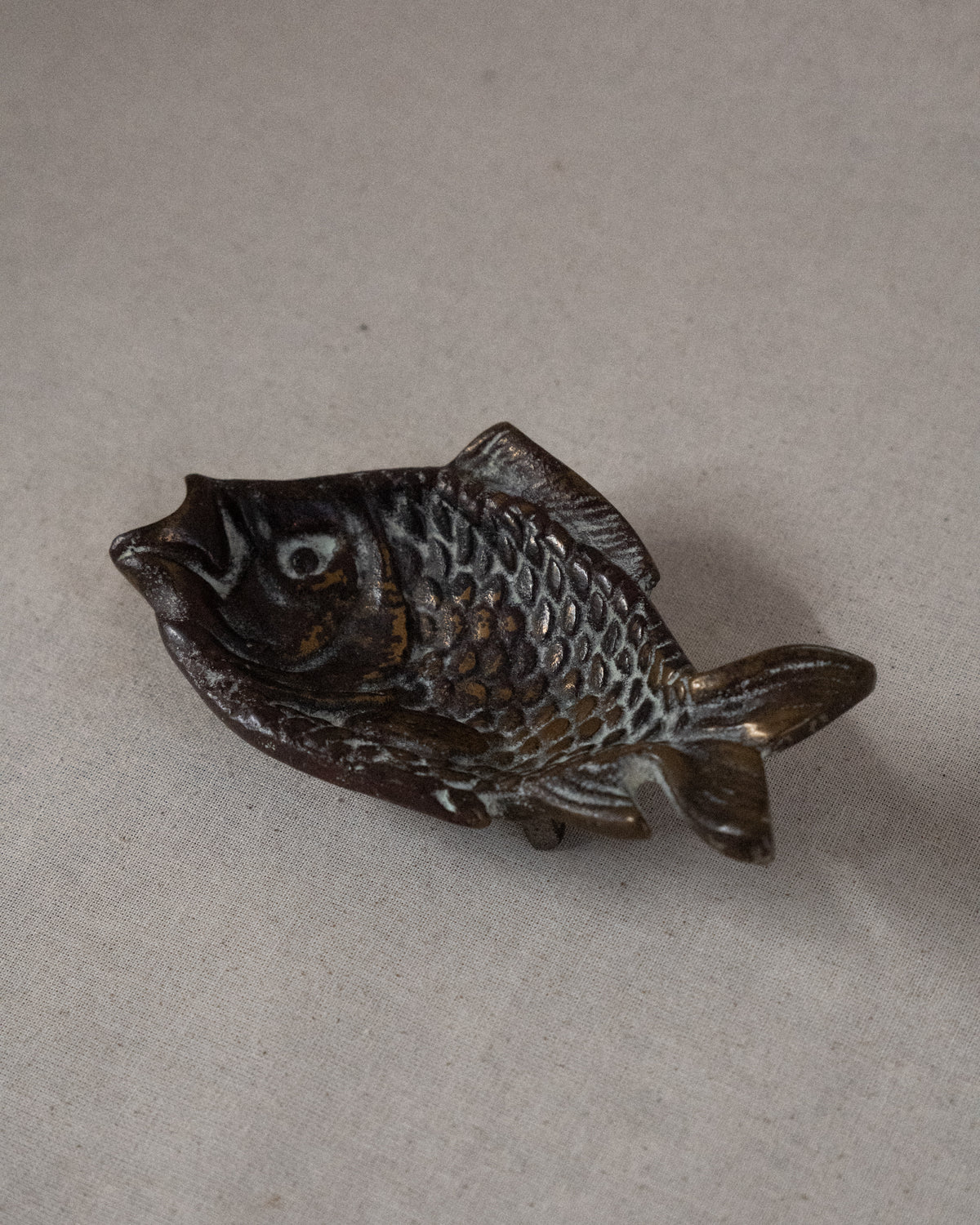 Solid brass fish dish