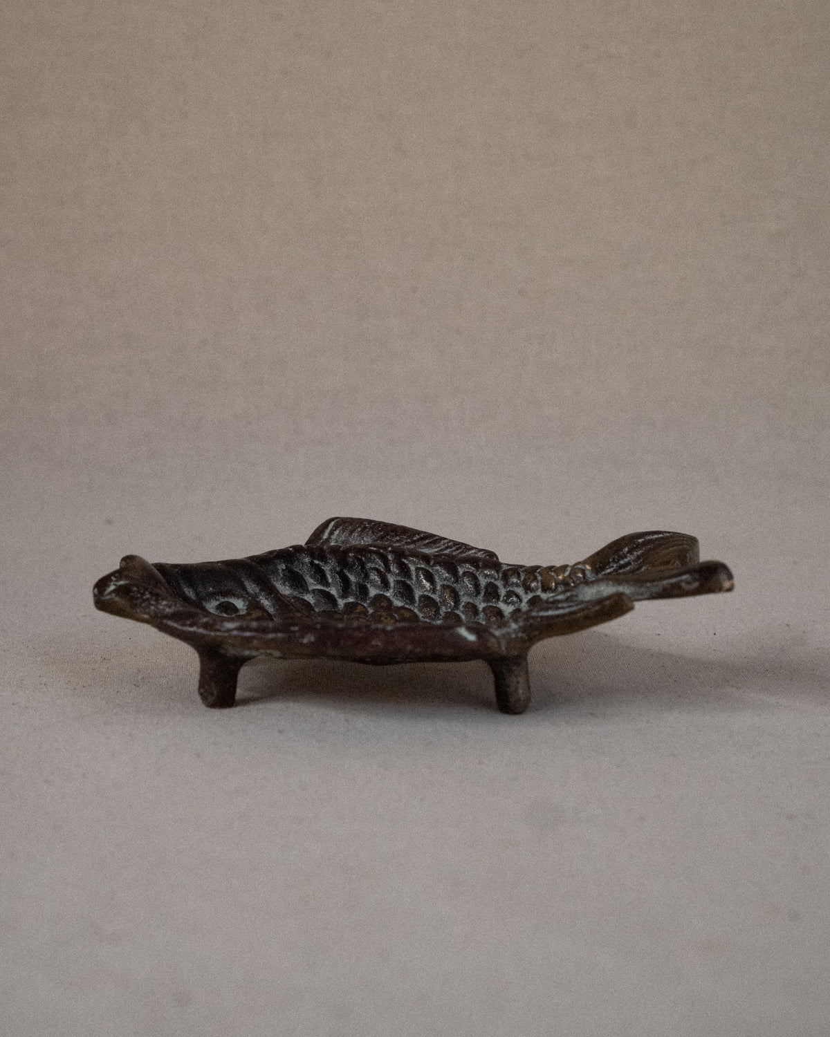 Solid brass fish dish