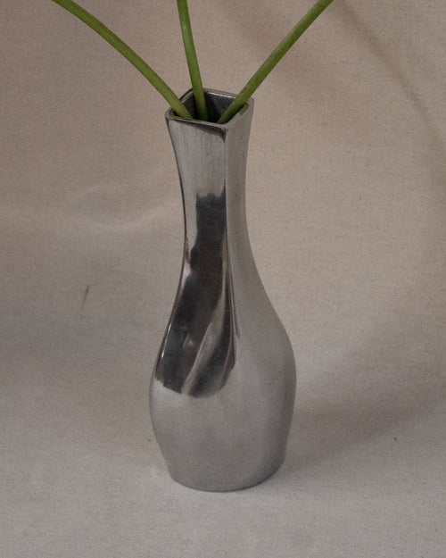 Aluminum vase with tapered neck