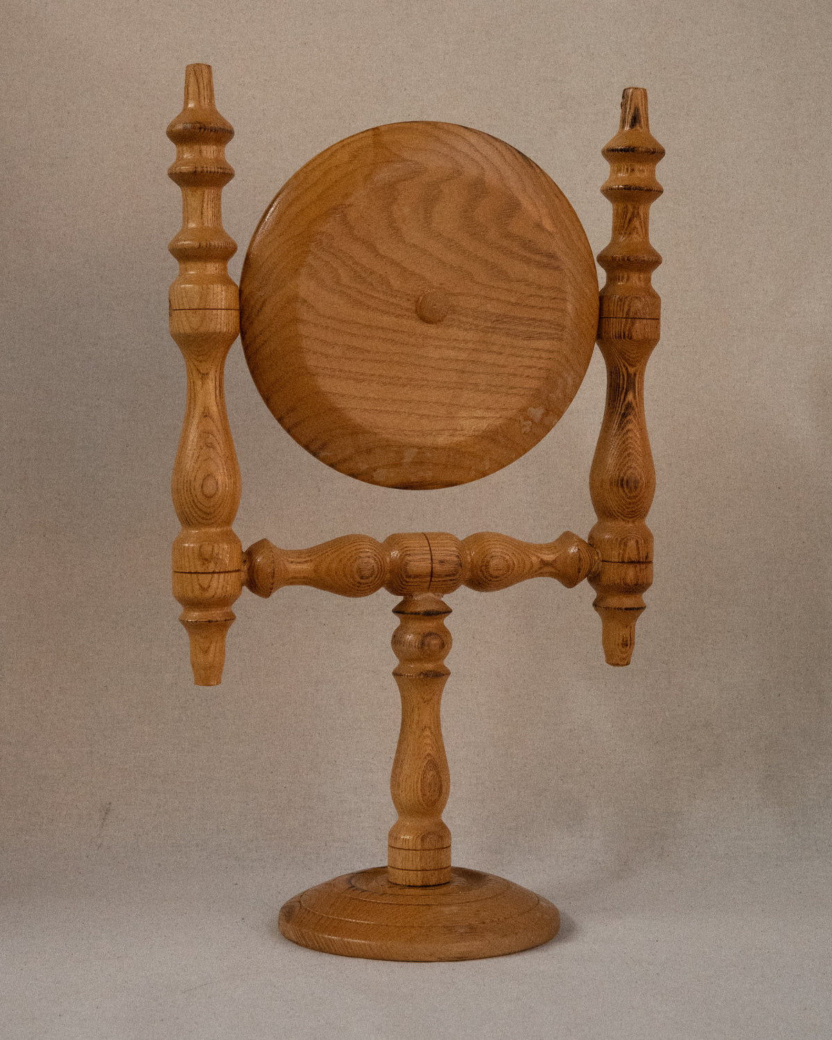 c1950s wooden swivel vanity mirror