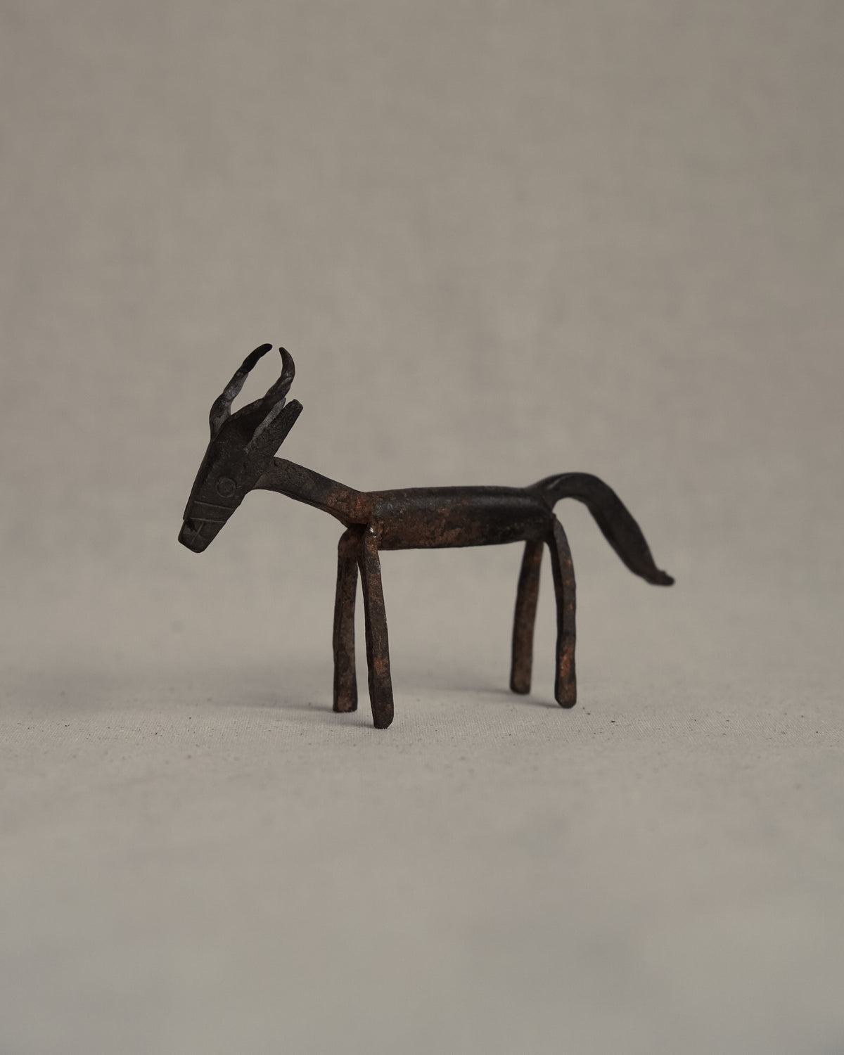 Hand forged iron gazelle