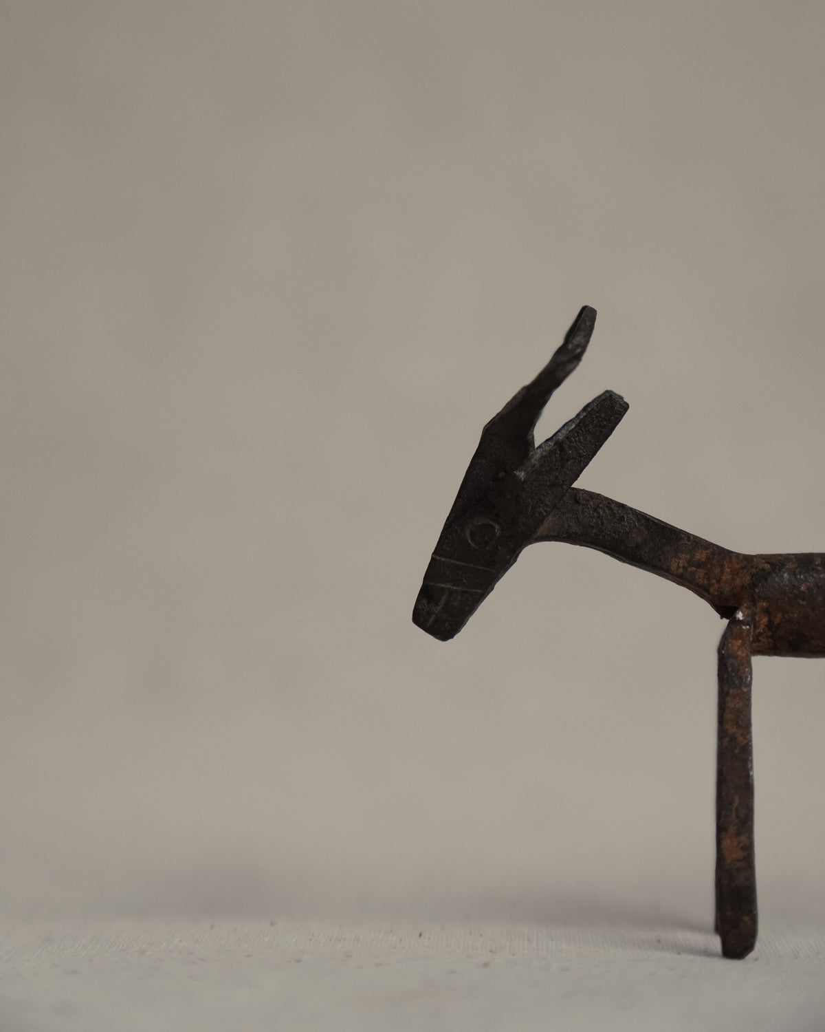 Hand forged iron gazelle